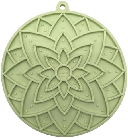 SodaPup Lotus eMat – Durable Enrichment Feeder Made in USA from Non-Toxic, Pet-Safe, Food Safe Rubber for Mental Stimulation, Avoiding Overfeeding, Fresh Breath, Digestive Health, Calming, & More