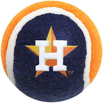 Pets First MLB Houston Astros Tennis Balls for Dogs & Cats - 2 Piece Set with Team Logo in Vibrant Team Color