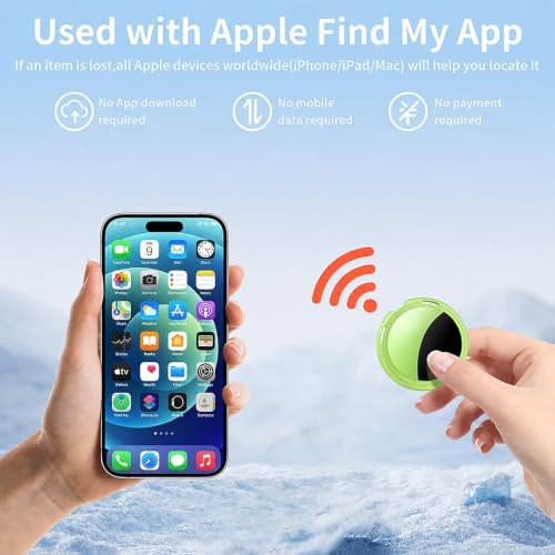 2 Pack Tracker Tags Finder Apple Find My MFi Certified Waterproof iOS Only | Bluetooth Air Smart Tags Item Finder Locator Worldwide Tracking for Key Pets Wallet Backpack Dogs Luggage Replaceable Battery