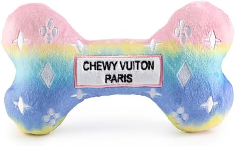 Haute Diggity Dog Chewy Vuiton Bone Plush Dog Toy, Designer Parody Toy