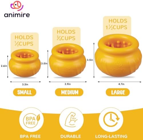 Wobbly Dog Enrichment Lick Toy, Stuffable Frozen Lick Bowl to Keep Dogs Busy, Long-Lasting Interactive Treat Dispensing Dog Toy, Silicone Fetch Catch Chew Toy(Orange,S)