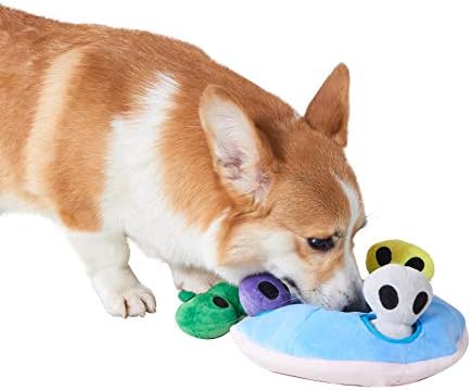JOYELF Hide and Seek Dog Toys, Plush Dog Chew Toy for Puppy Small Medium Large Dogs, Interactive Dog Toys Squeaky Puppy Toys Plush Dog Puzzles, UFO and Alien Toys…