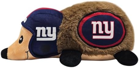 NFL New York Giants Plush Hedgehog Toy for Dogs & Cats, Cool Soft Pet Toy for Fun and Interactive Play, Dog Chew Toy with Squeaker, Licensed Hot Pet Toy