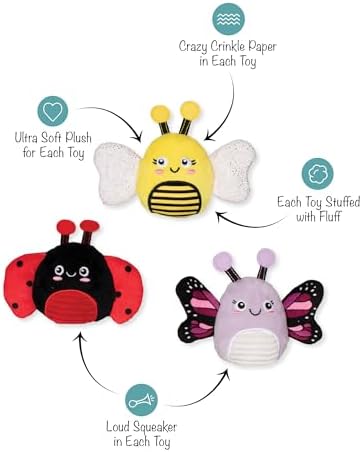Fringe Studio Plush Dog Toy, 3 Pieces Set, WE’RE Super Fly, Pet Shop Collection (662168)