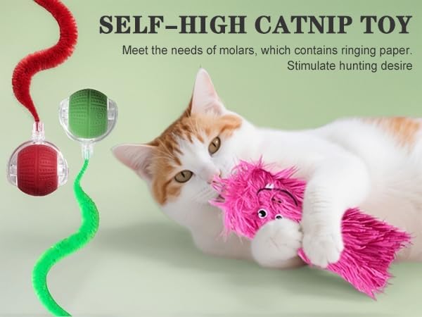 2 PCS Interactive Cat Toys for Indoor Cats, Fast Rolling on Carpet Flash and Motion Activated Cat Balls for Bored Indoor Cats