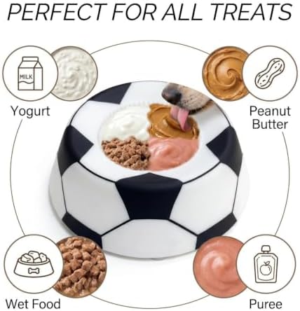 SAVAN IPA Slow Feeder Dog Bowls for Liquid with Rolling Ball, Interactive Lick Bowl Anti-Slip Slow Feeder for Wet Food, Water & Treats Lick Toy for Dogs Cats Large Medium Small (Black and White)