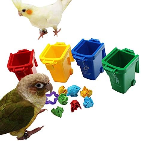 QBLEEV Conure Learning Toys, Color Sorting Bin Teaching Tool Box Bird Toys