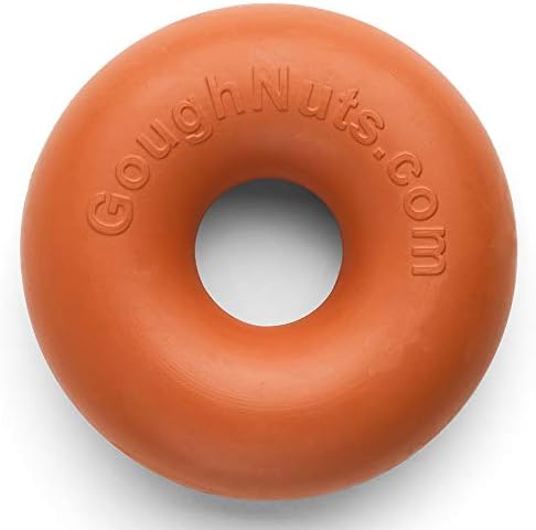 Goughnuts — Dog Toys for Aggressive Chewers | Virtually Indestructible Dog Toys for Small Breeds Such as Pit Bulls | Heavy Duty Dog Toy | Orange