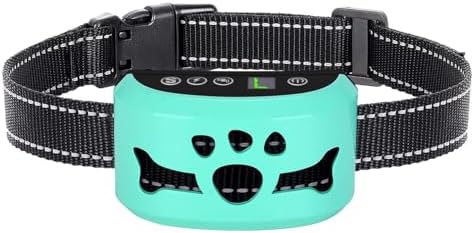 Anti Bark Collar with Auto Safety Shut-Off for Small Medium Large Dogs | Humane Dog Bark Collar with Beep & Vibration, Smart Chip to Prevent False Triggering, Waterproof Rechargeable for All Day Use