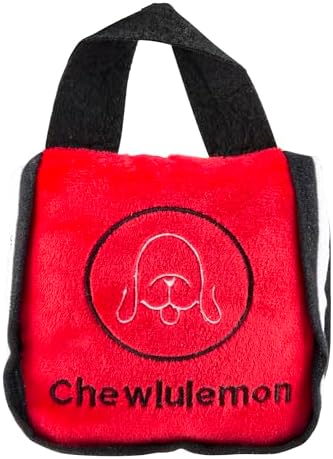Haute Diggity Dog Chewlulemon Tote Bag Plush Dog Toy, Designer Parody Toy