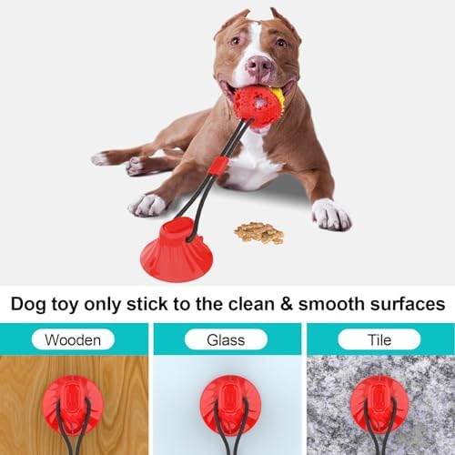 Coolplay Suction Cup Tug of War Toy for Aggressive Chewers, Interactive Treat Dispensing Rope Toy, Dog Enrichment Toys