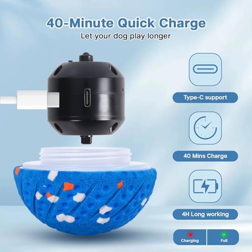 Smart Interactive Dog Toy Ball for Small Medium Dogs, E-TPU Resists Chewing