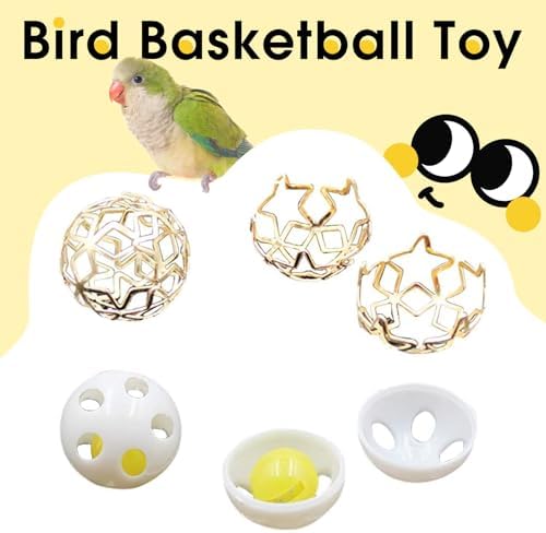 QBLEEV Bird Basketball Toy, Parrot Activity & Foraging Training Toys Set