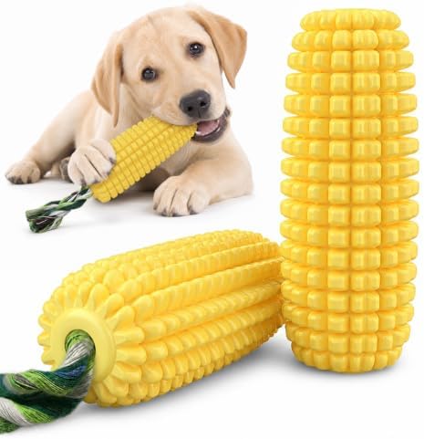 1 Piece Corn Dog Chew Toy for Dogs - Interactive Floating Teething Toy, Durable TPR Chew Toy for Aggressive Chewers, Puppy Teething & Dental Care Toy for Small Medium Large Dogs, 5.6x5.6x14.7cm