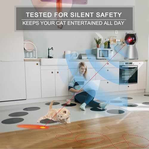 YVE Life Interactive Cat Toys Laser for Indoor Cats,Automatic Kitten Toys | 4th Gen Motion Activated Real Random Trajectory Laser Pointer Cat Toy, USB Rechargeable Cat Enrichment Toys