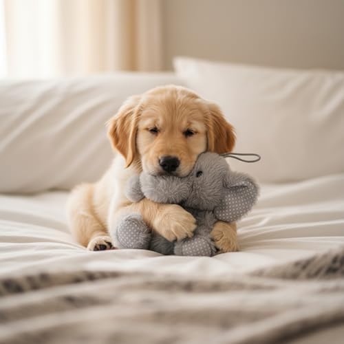 Elephant Dog Toy | Squeaky Elephant | Plush Elephants Dogs Toys | Stuffed Chew Dog Toy | Realistic Animal Dogs Toys | Interactive Squeaky Elephants | Small/Medium Breed | Grey | 6"