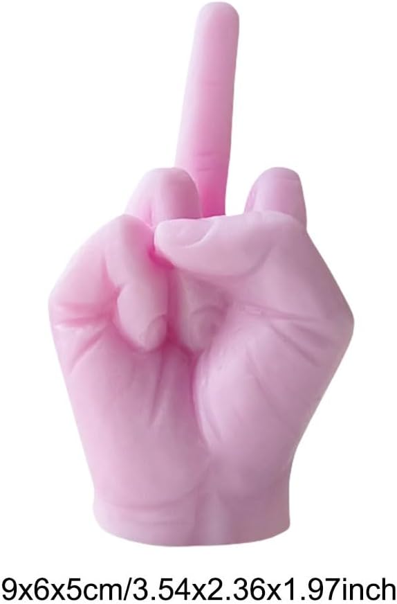 Middle Finger Scented Candle Soy Wax Long Lasting Candle Middle Finger Shaped Model Scented Candle Aromatherapy Hand Gesture Candles Home Decoration Ornaments
