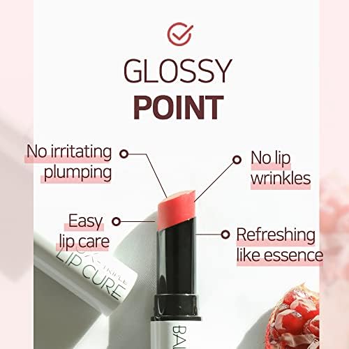 Lux Triple Lip CURE Glossy Balm (0.17oz) (HESTIA (peach milk tea)) 4 million units sold in Korea, Natural Tinted Korean Lip Balm, Petroleum/Paraben Free, Lip Butter,lip balm hydrating