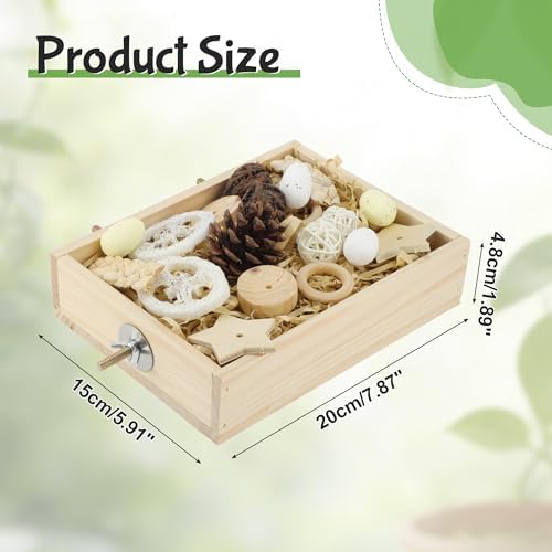 Bird Foraging Toys Box, Wooden Foraging for Bird, Wood Color M