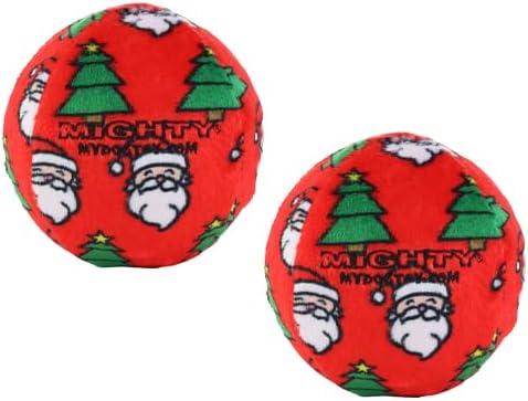 MIGHTY Tuffy 2 Pack Medium Ball Ultra Durable Plush Dog Toy