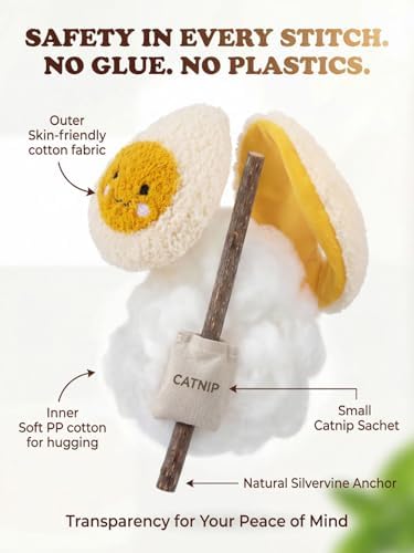 Cat Plush Toy [6000mg A+ Natural Catnip & Silvervine] with Teething Stick