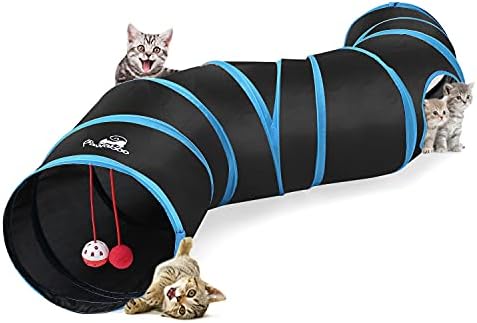 Pawaboo Cat Tunnel Tube S-Shaped, 25x97cm, Blue
