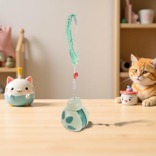ABOOFAN Interactive Self-Leveling with Dispenser Bite-Resistant Treat Cat Puzzle Plastic Beetle Design and Function Fun for Enrichment Time Indoor and Outdoor Meal