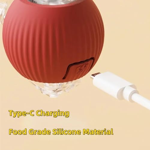 Interactive Electric Dog Ball Toy - USB Rechargeable Smart Pet Bounce Ball, Automatic Moving Toy for Dogs (Red-A)