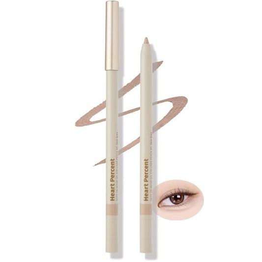 Heart Percent Dote On Mood Gel Eyeliner Pencil – Long-Lasting Waterproof Smudge Proof Smooth Retractable, Aegyo Sal Makeup, Under Eye Highlighter with Built-In Sharpener, #07. Skin Gray