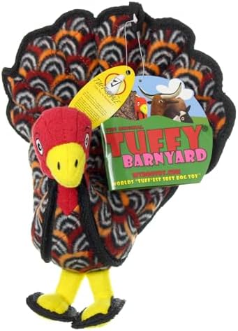 TUFFY® : 2 Pack Jr Turkey Dog Toy: Ultra Durable Plush Toy with Multiple Layers & Reinforced Seams, Washable and Floats, Original Construction