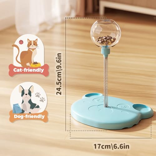 hoehew Cat Treat Dispenser, 2025 New Treat Dispensing Dog Toys, Interactive Pet Toy, Multifunctional Slow Feeder Leaking Treats Ball Pet Feeder Toy