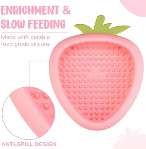 Freeze Dog Lick Bowl, Animire Non-Slip Slow Feeder Lick Mat for Dogs, Silicone Dog Enrichment Bowl for Distraction Anxiety Relief Boredom, BPA Free, Dishwasher Safe(Pink,S)