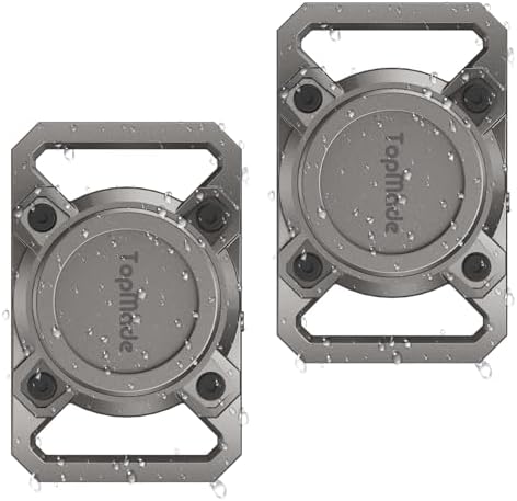 TopMade Smart Pet Tracker with Collar Holder, Cat Dog Tracker Compatible with Apple Find My, Anti-Lost Device Find Tag for Dogs, Cats, Pets, Luggage, Bag Straps, Not a GPS Tracker, Gunmetal
