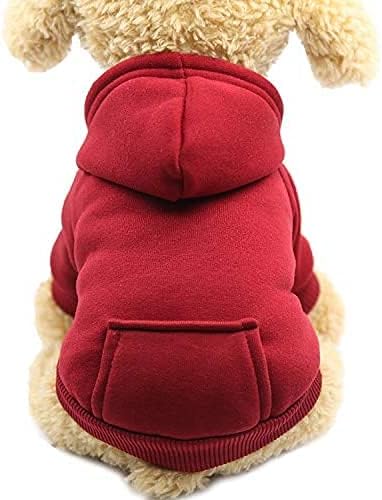 Soft Dog Hoodies for Small Dogs, Warm Fleece Puppy Clothes with Pocket | Jecikelon cold weather coat, cute puppy costume, breathable sweatshirt for dogs girl & boy, machine washable, easy on & off