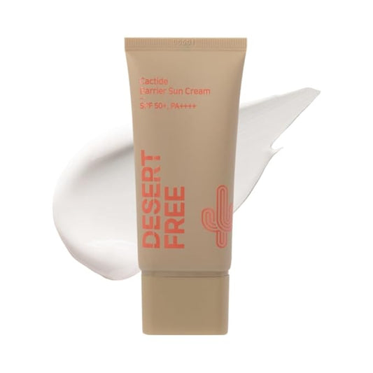 DesertFree Broad Spectrum Sunscreen SPF 50 with Aloe Vera & Vitamin E - Lightweight, Non-Greasy, Water-Resistant, Suitable for All Skin Types - 50ml