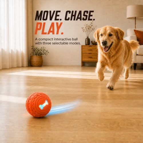 Smart Interactive Dog Toy, Automatic Moving, Bouncing, and Rotating, TPU Material, IPX7 Waterproof Rating, Active Rolling Ball for Puppy, Medium and Large Dogs