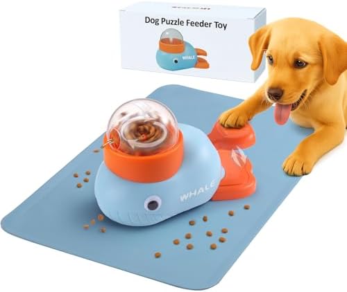 Interactive Dog Toys & Cat Toys for Indoor Cats, Dog Puzzle Toy Slow Feeder Bowl, Puppy Enrichment Toys, Interactive Cat Toys, Dog Feeder Puzzle Toy for Smart Dogs to Keep Them Busy with Silicone Mat