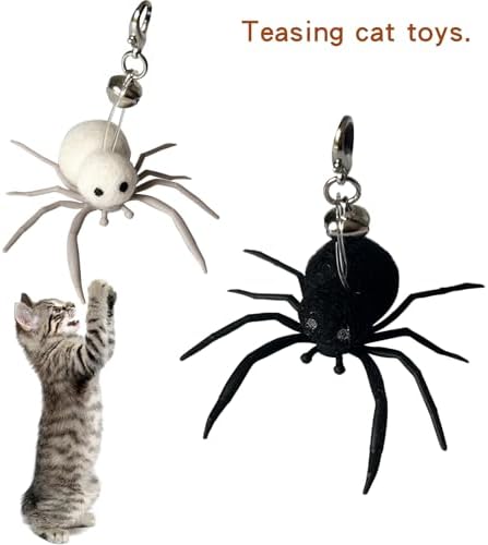 Cat Toy Insects Refills, Feather Wand Replacement Insects, Kitten Interactive Toys (2Pcs Refills(Spider))