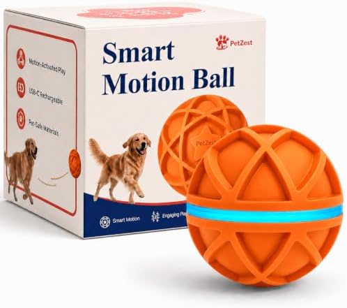 2026 Upgraded Smart Interactive Dog Toy, [Automatically Moves, Bounces & Rotates] Rechargeable Dog Ball with Colorful Lights for Active Play and Boredom Relief, Gift for Medium & Large Dogs