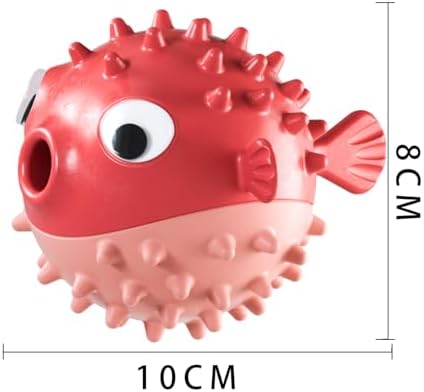 Dog Balls with Bell Sound, Interactive Dog Toys,Treat Dispensing Dog Toys, cat Toys Balls，Rubber Elastic Ball Toys for Small Medium Large Cat and Small Dogs (Red)