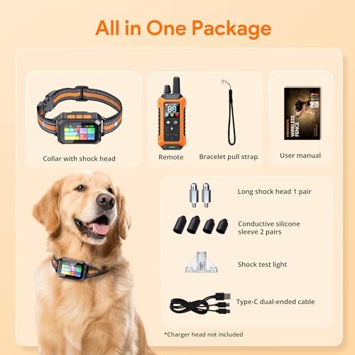 Meowant GPS Dog Collar, Wireless Electric Fence System with Remote