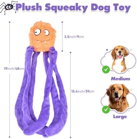 petizer Halloween Squeaky Dog Toy for Aggressive Chewers, Hidden Squeaky Ball Inside, Interactive Crinkle Toy to Keep Them Busy, Dog Ball for Medium Large Dogs