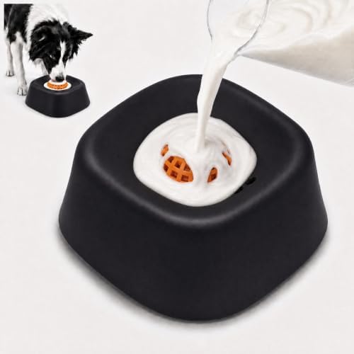 Dog Lick Bowl with Rolling Ball for Soft Treats, Interactive Slow Feeder