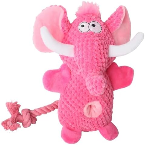 Twilight Pup Pink Elephant Snuffle Plush Squeaky Dog Toy with Crinkle Sound | Treat Dispensing | Chew-Resistant Toy for Puppy Teething & Tug of War | for Light & Moderate Chewers | Interactive Play!