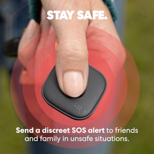 Life360 Tile - Bluetooth Tracker, Keys Finder and Item Locator for Keys, Bags and More. Phone Finder. Both iOS and Android Compatible. 1-Pack (Midnight)