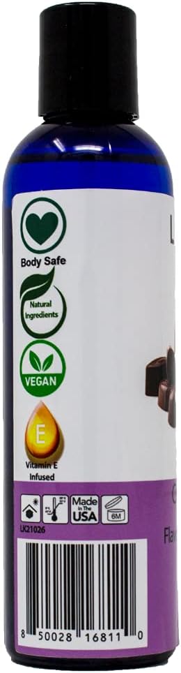 Lick Chocolate Flavored Massage Oil – Rich Dessert-Inspired Edible Massage Oil with Sweet Almond Oil & Vitamin E, Luxurious Glide for Romantic Couples Massage, 4 oz