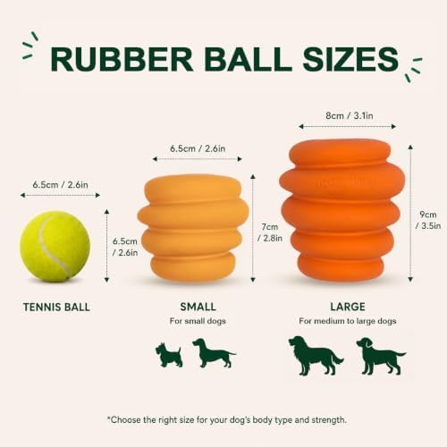 Green Sheep Enrichment Dog Ball for Small Dogs, Natural Rubber Treat Dispensing Chew Toy for Mental Stimulation & Boredom Relief, Interactive Dog Toys, Yellow