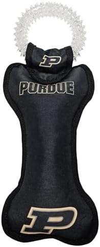 Pets First NCAA Purdue Boilermakers Dental Dog TUG Toy with Squeaker. Tough PET Toy for Healthy Fun, Teething & Cleaning Pets Teeth & Gum