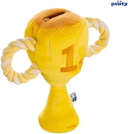 PAWTY Trophy Dog Toy - Snuffle Enrichment Puzzle Toy - Interactive Treat Hide & Seek Plush with Squeaker & Crinkle - Funny Parody Birthday Gift for Small Medium Dogs & Puppies