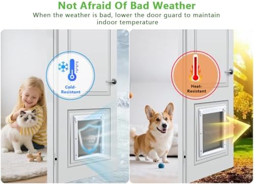 Dog Door for Door - Durable Plastic Magnetic Pet Door with Lock Panel, S